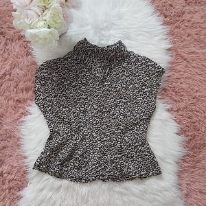 Retro Vintage 100% Silk Leopard Print Blouse Top